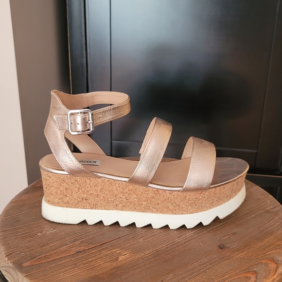 Steve Madden Kirsten Cork Wedge Platform Sandal - Picture 4 of 10
